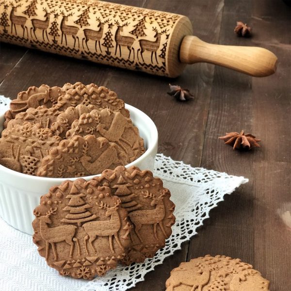 Christmas Deer Wooden Rolling Pin 3