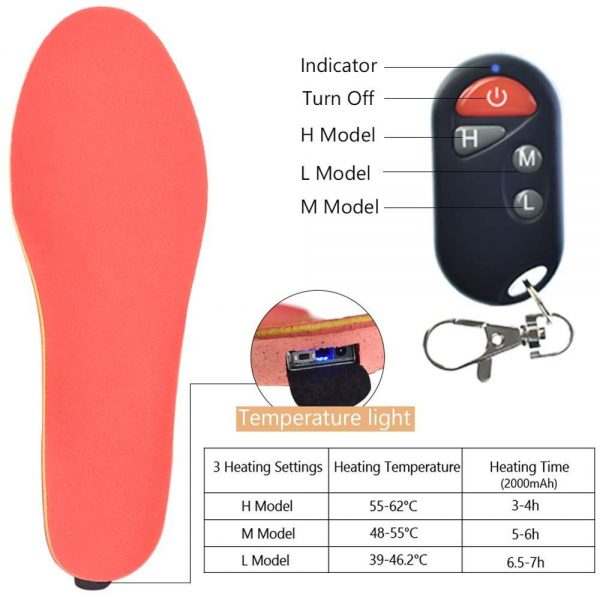 Wireless remote rechargeable heating insole 5